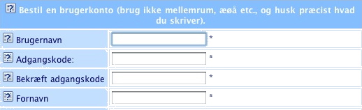 Ansøgning om brugerkonto